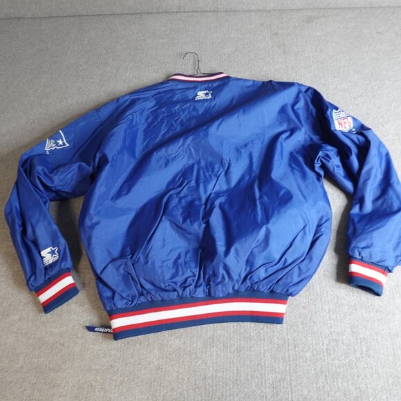 Vintage New England Patriots Jacket Large Blue Pullover Starter Pro Line - Picture 6 of 15